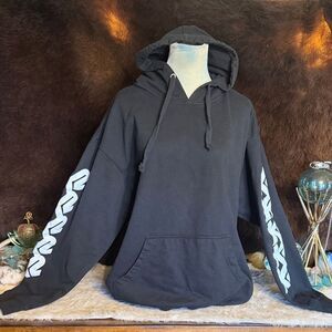 Black Hoodie with White Sleeve Graphics XL (BK5)